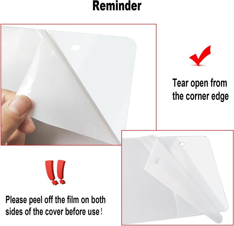 AOOTF License Plate Covers- Clear Flat License Plate Protector, Unbreakable Plastic Protective Shield with Screws Caps, 2 Pack for Front Rear Car Tags - Image 2